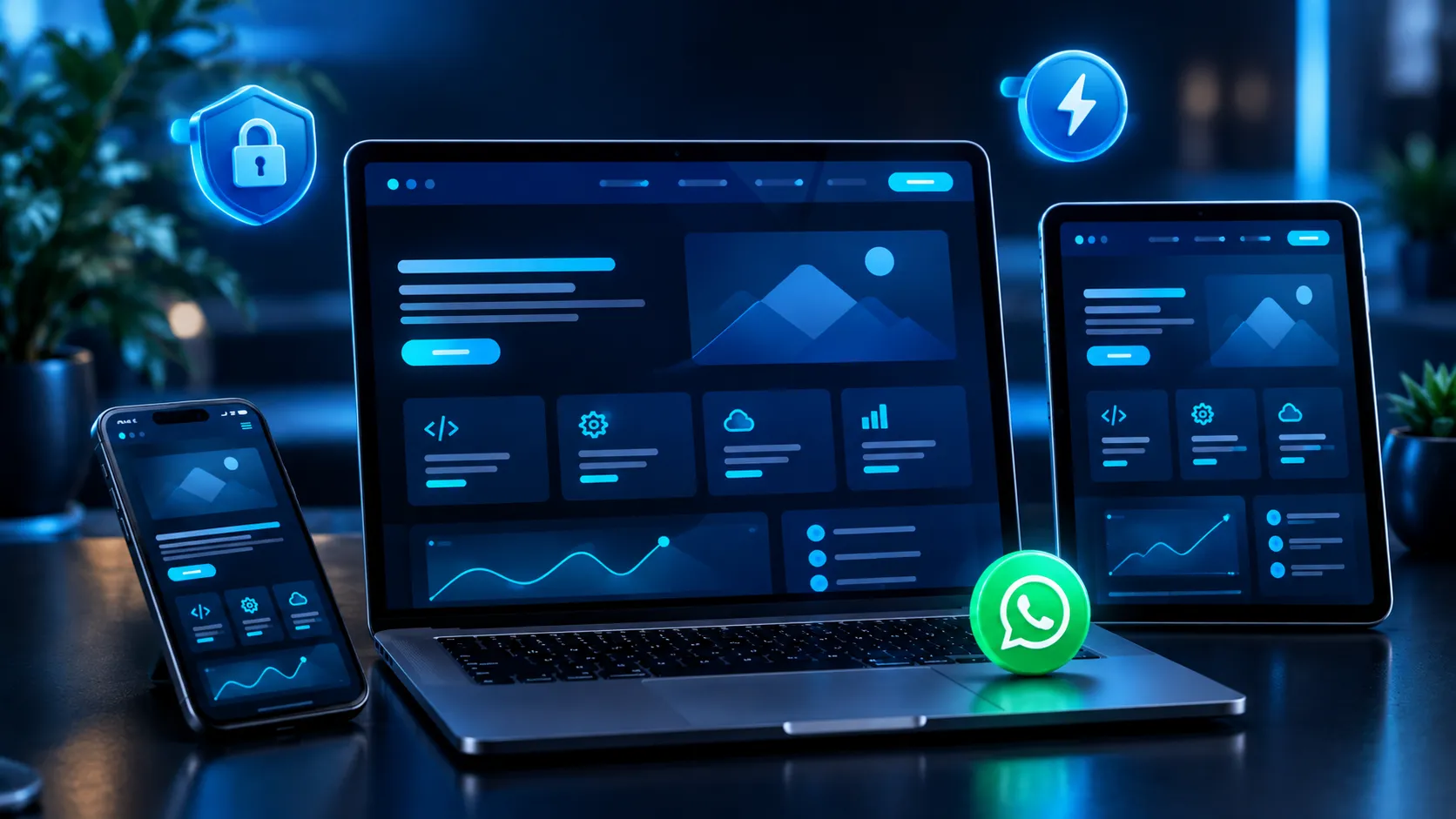 Diseño web responsive con seguridad SSL, alto rendimiento y contacto directo por WhatsApp