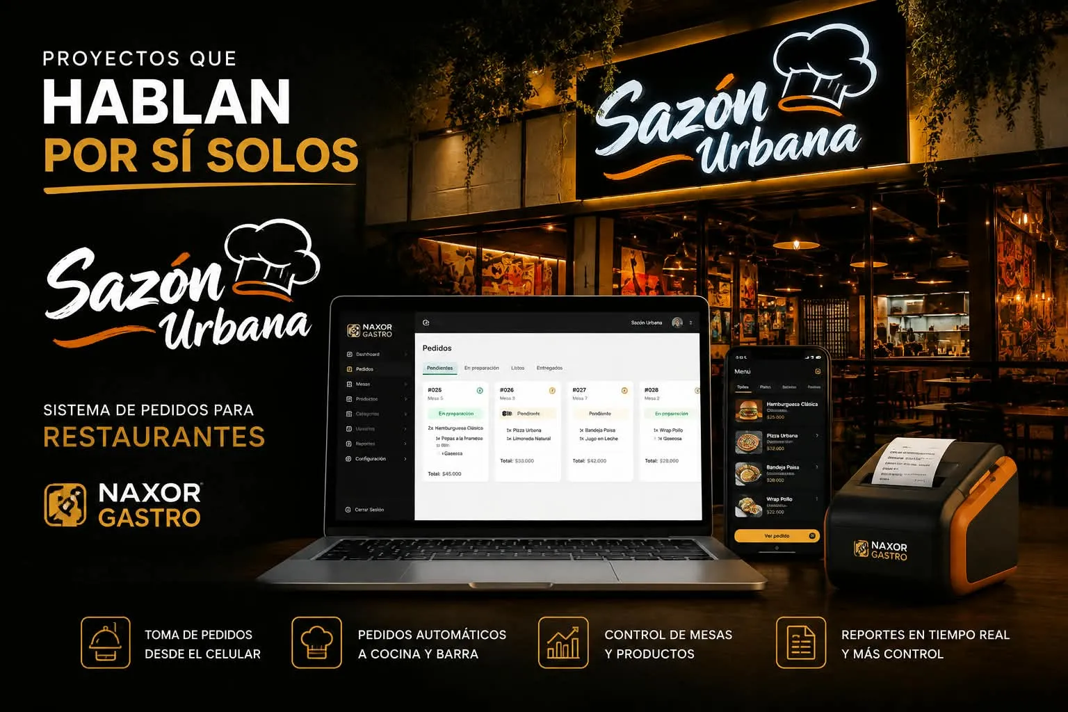 Proyecto Sazón Urbana (Restaurante) desarrollado por Naxor Web